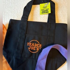 Trader Joe’s Halloween Mini Tote Bag, Limited Edition, Black w Orange